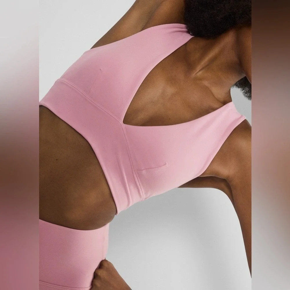 Aritzia Golden Butter‎ Baseline Micro Skirt & Plunge Bra Top Pink Set Size S NWT